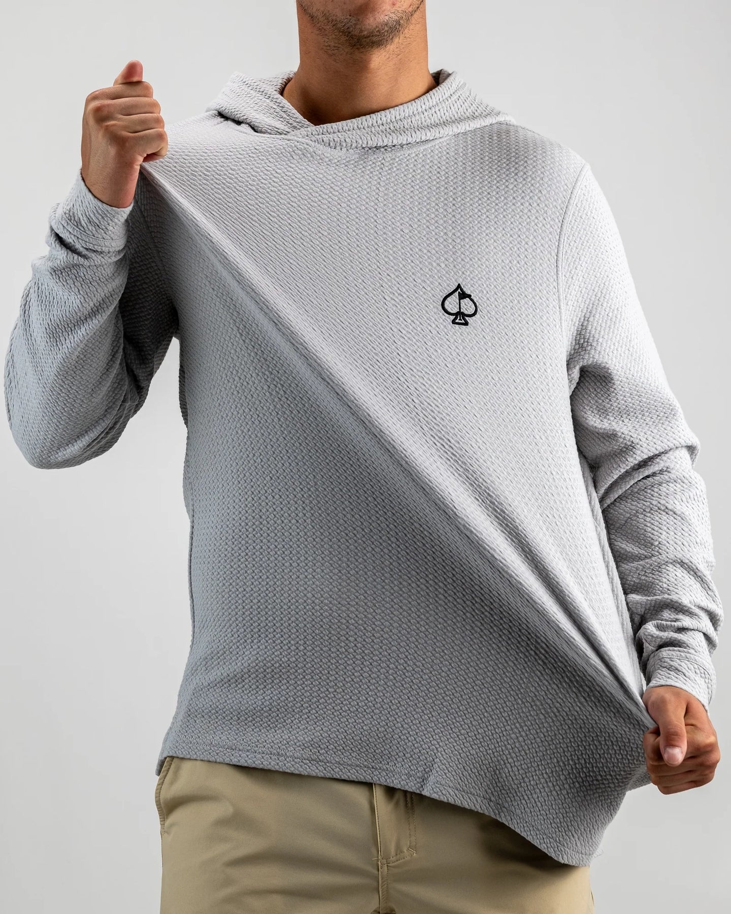 Player Preferred™ Waffle Knit Hoodie - StonePins & Aces SEPlayer Preferred™ Waffle Knit Hoodie - Stone