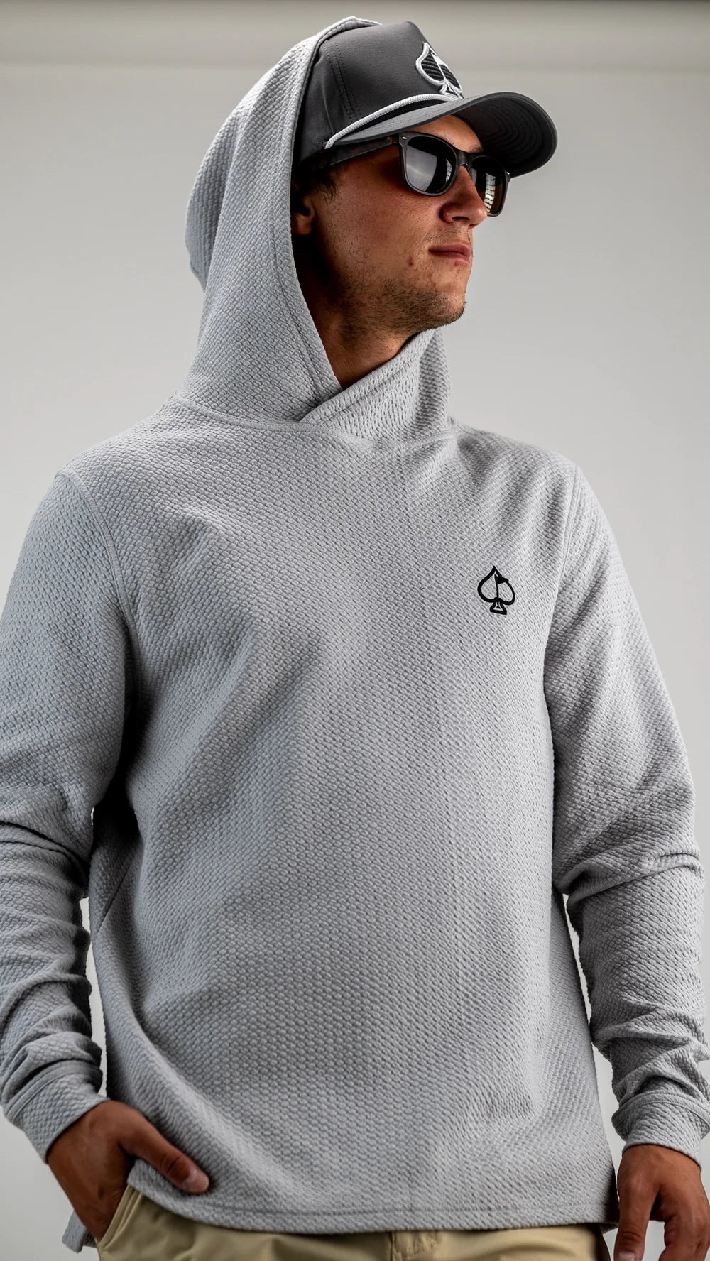 Player Preferred™ Waffle Knit Hoodie - StonePins & Aces SEPlayer Preferred™ Waffle Knit Hoodie - Stone